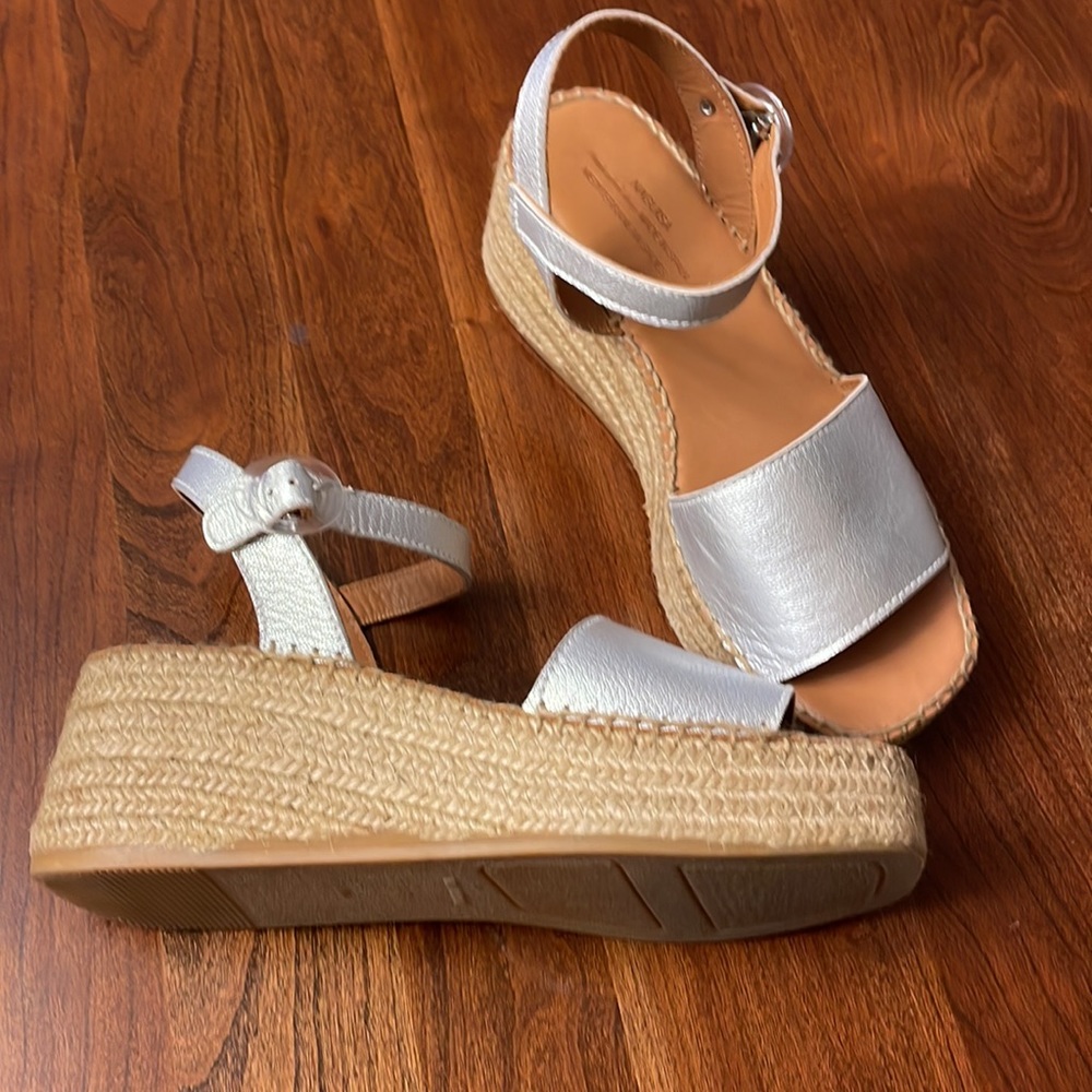 Naguisa -Rall Espadrille Wedge Sandal lambskin leather upper size 7.5
